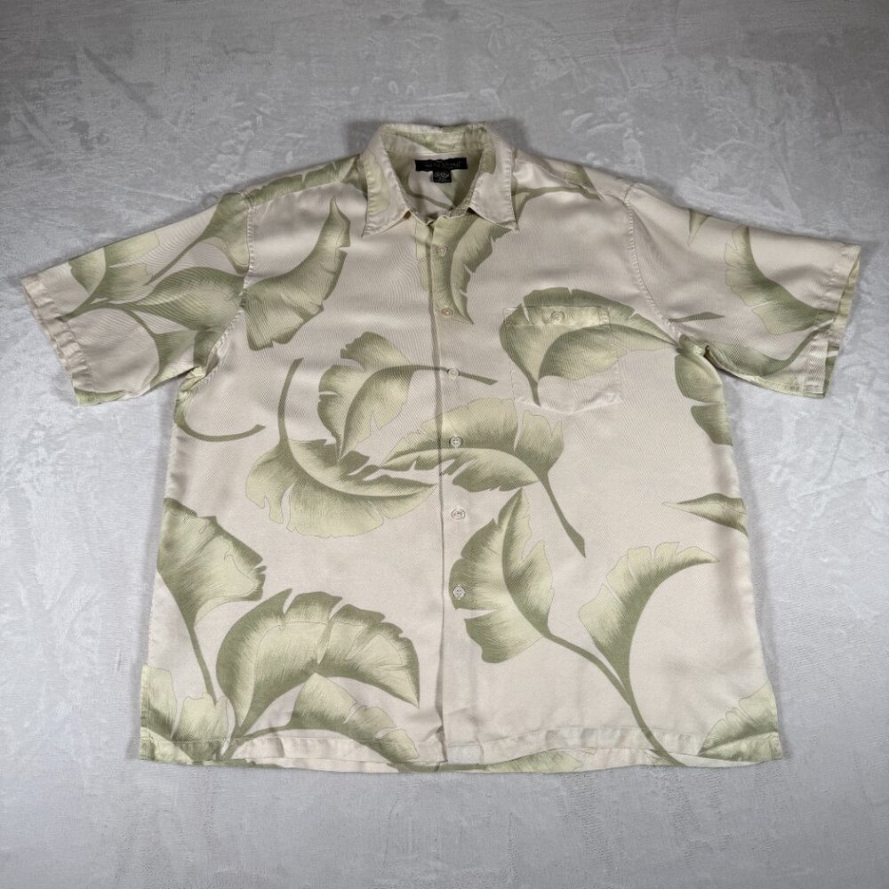 Tori Richard Shirt Men Size 2XL Hawaiian Short Sleeve Silk Blend Single Pocket